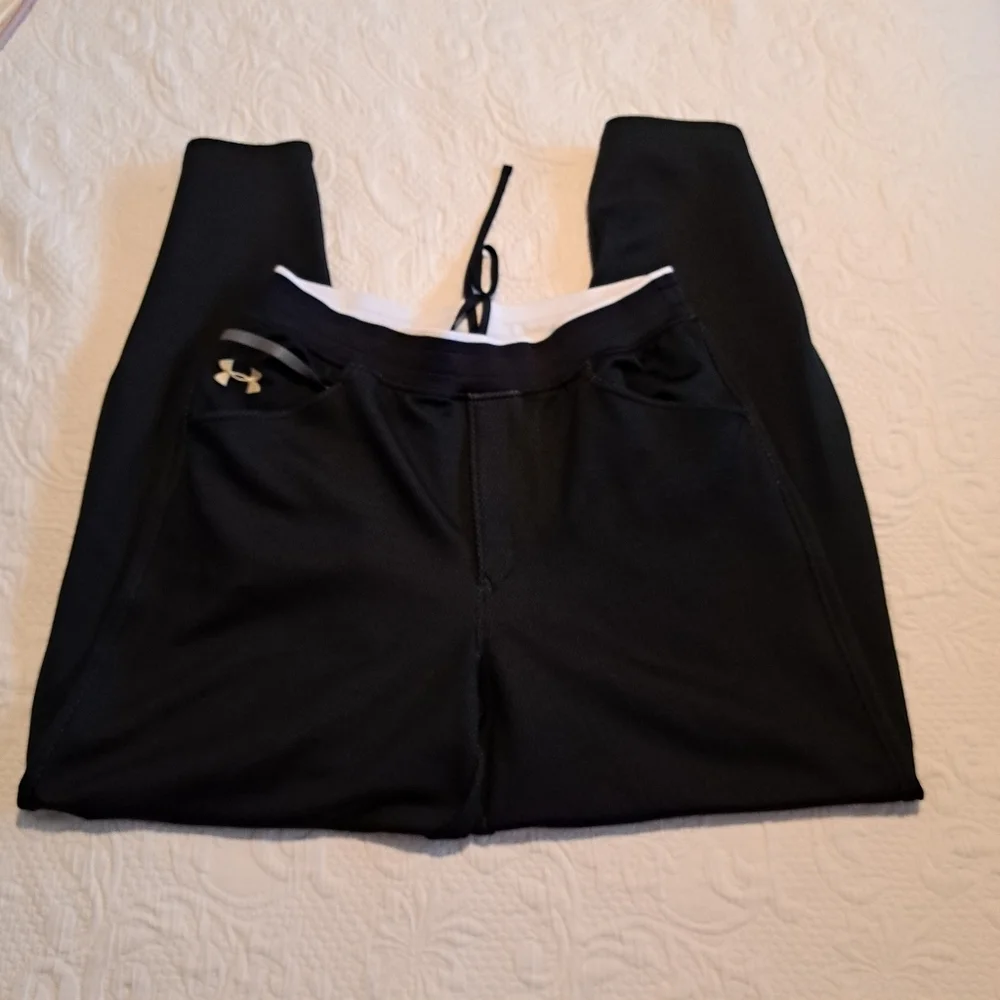 Under Armour Men's size Large loose Boston College black jogging pants, VGUC - Picture 3 of 9